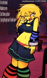 1girls bra breasts cleavage female forsaken_(roblox) genderfluid making_out noli_finally_released noob_(forsaken) panties party_noob_(forsaken) roblox roblox_game robloxian scene scenecore skirt skirt_pull snottysnose tagme taking_clothes_off tank_top tank_top_lift thighs yellow_hair yellow_skin