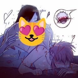 big_ass brikuchan censored female licking licking_ass licking_pussy monster_girl nimona nimona_(nimona) oc pussy sadako_yamamura the_ring
