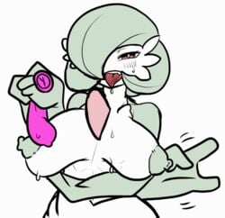 1girls animated anthro big_breasts bodily_fluids bouncing_breasts breasts condom drooling filled_condom flashing gardevoir gesture holding_condom holding_object huge_breasts licking licking_lips nintendo pokémon_(species) pokemon pokemon_(species) pokemon_rse saliva shirt_pull sweat tongue tongue_out uenositasayuu undressing v video_games