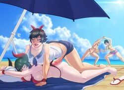 3girls 4girls all_fours bandai_namco beach eliza_(tekken) emilie_de_rochefort futa_on_female futanari intersex josie_rizal kazama_asuka lesbian_sex mesiasart namco sleep_molestation sleep_sex sleeping tekken tekken_7 vampire vampire_girl very_high_resolution yuri yuri