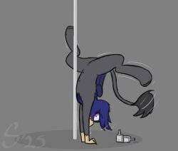 avian blush bottle container dancing drunk feral genitals gryphon hi_res male motion_lines mythological_avian mythological_creature mythology pole pole_dancing solo sombird substance_intoxication teats vulva