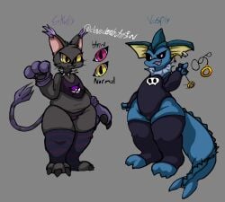 big_thighs blackgatomon clovedex_(artist) femboy feminine_male high_socks panties skully_(clovedex) small_penis socks vaporeon vasply_(clovedex)
