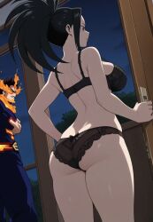 ai-generated ai_generated ass black_panties endeavor_(my_hero_academia) momo_yaoyorozu