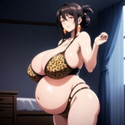ai_generated belly_button big big_belly big_belly_girl big_breasts boobs_bigger_than_head breasts cleavage curvy female gigantic_breasts heavily_pregnant huge_belly huge_boobs huge_breasts knocked_up looking_at_viewer milf milfication oc orange_eyes original_character panties pregnancy pregnant pregnant_belly pregnant_female pregnant_fetish puffy_nipples solo solo_female tagme thicc underbelly very_pregnant waifu