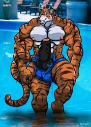 abs biceps feline male muscles muscular muscular_arms muscular_legs muscular_male muscular_thighs pecs penis tiger