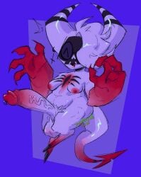 artist_upload big_dick big_horns big_penis cellulite chubby cock demon demon_horns demon_humanoid demon_tail dick digital_drawing_(artwork) digital_media_(artwork) digitigrade digitigrade_legs forked_tail glasses hair_over_one_eye horn_piercing horns imp moth-meat nonbinary original_character pestercide precum precum_bubble sagging_balls saggy_balls shortstack thick_thighs veiny_penis white_body