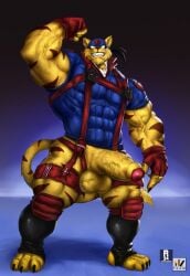 abs biceps domestic_cat feline male muscles muscular muscular_arms muscular_legs muscular_male muscular_thighs pecs penis swat_kats t-bone