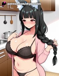 1girls 2025 ai_assisted ai_generated animal_ear_fluff animal_ears anime artist_name bangs big_breasts big_breasts big_breasts big_chest black_bra black_hair black_panties black_underwear blunt_bangs blush bra braid breast breasts breasts breasts bust busty chest cleavage completely_naked_female female_focus female_only fox_ears fox_girl hi_res high_quality high_resolution highres hoshimi_miyabi kemonomimi large_breasts long_hair navel open_clothes open_shirt panties patreon patreon_username red_eyes single_braid skypassion solo stable_diffusion twin_braids underwear watermark zenless_zone_zero