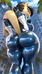 3d_(artwork) absurd_res anthro ass big black blender_(artwork) breasts building digital_media_(artwork) domestic_cat felid feline felis female glistening green_eyes hair hand_on_breast hi_res kabalmystic_(modeler) kitty_katswell looking_at_viewer low-angle_view mammal nickelodeon open_mouth palisal rodent sciurid sky solo t.u.f.f._puppy tail thick_thighs tree_squirrel wide_hips worm's-eye_view