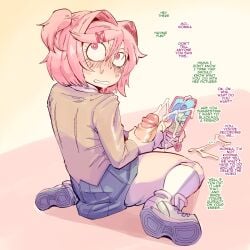 cum cumshot dialogue jizz masturbation on_knees tagme
