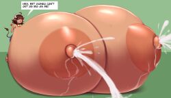 breast_expansion breasts breasts_bigger_than_body breasts_bigger_than_head breasts_bigger_than_torso choker cowgirl dark_skin horns hyper_breasts ishuzoku_reviewers lactation metachoke milky_(ishuzoku_reviewers) nipples tagme tagme_(artist) tagme_(character) tail