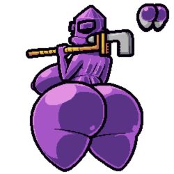 ass breasts crystal_(nuclear_throne) female female_only huge_ass looking_back nipples nsfwoaf nuclear_throne pixel_art transparent_background vlambeer weapon wrench