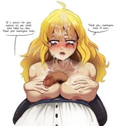 1boy 1girls 2d 2d_(artwork) 2d_artwork after_rape after_titfuck ambiguous_consent areolae big_boobs big_breasts big_tits big_tits_squeezed_together blackmail blonde_hair blonde_hair_female blush breasts breasts_bigger_than_head clothed_male_nude_female clothing collarbone cum cum_in_mouth cum_on_body cum_on_breasts cum_on_chin cum_on_face cum_on_hair dark-skinned_male dubious_consent english_text facial female femsub flaccid_penis flaccid_penis_after_sex forced grade_prostitution large_breasts makeup male male_pov maledom maledom_caption mascara misogyny nipples oral outercourse paizuri penis polyle pov purple_eyes_female questionable_consent rape raped ruined_makeup running_mascara runny_makeup rwby sarcasm sexual_favor speech_bubble straight teacher teacher_and_student text thanking_rapist titfuck titjob tits tits_bigger_than_head yang_xiao_long