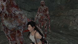 1girls alien black_hair cave dissidia dissidia_final_fantasy eyelashes fellatio female final_fantasy final_fantasy_vii final_fantasy_xii frightened fringe gore long_hair male monster nightmare_fuel noxformi oral prisoner rape red_eyes red_lipstick scared shackles skull slim straight tifa_lockhart trapped worried