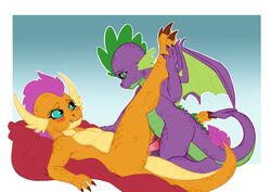 dragon dragoness duo exelzior-maximus female friendship_is_magic male my_little_pony penetration penis pussy smolder_(mlp) smooth_skin spike_(mlp) straight vaginal_penetration young