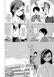 comic femboy glasses leggings long_hair pencil_skirt short_skirt teacher trap urakuso