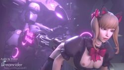 1girls 3d alternate_costume animated areolae black_cat_d.va blender blonde_hair breasts d.va dreamrider female female_only from_behind fucking_machine machine meka nipples overwatch sex sex_machine solo sound twintails volkor video