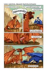 blue_dragon_(animal) censored christinastrain comic crotch_sniffing dragon dragonriders_of_pern duo english_text erection female feral hi_res interspecies male orange_dragon penis penis_sniffing pixelated scalie sniffing straight text western_dragon wings