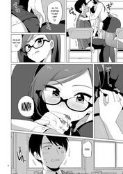 blowjob comic doujinshi english_text femboy glasses leggings oral pencil_skirt short_skirt teacher trap urakuso yaoi