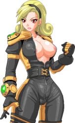 blonde_hair bodysuit breasts female king_of_fighters king_of_fighters_maximum_impact large_breasts lien_neville snk voluptuous