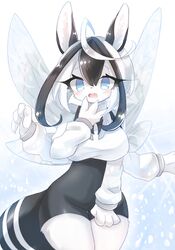 anthro blush claws cute cute_fang female fur furry lagomorph looking_at_viewer mammal multi_arm multi_limb panties sbi_arki wings