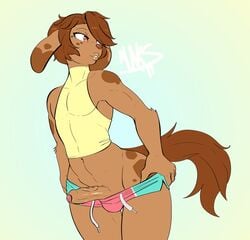 anthro bulge clothing erection girly hi_res humanoid_penis hybrid lagomorph leporid male mammal marty_(onta) munks_(artist) penis rabbit smile solo standing tight_clothing uncut vein wide_hips