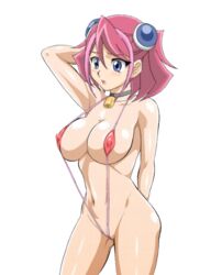 1girls alpha_channel alternate_breast_size areolae arm_behind_head arm_up armpits bell belly big_breasts blue_eyes blush breasts choker cowbell curvy edit female female_focus female_only hair_ornament hiiragi_yuzu navel open_mouth pink_hair pose pussy revealing_clothes shiny_breasts shiny_skin short_hair sling_bikini solo solo_focus voluptuous wide_hips yu-gi-oh! yu-gi-oh!_arc-v zuzu_boyle