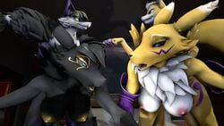 2boys 2girls 3d andrey_4k anthro anthro_only azerath bed big_breasts canine crossover digimon doggy_style duo female fox_mccloud furry group_sex hands_on_hips huge_breasts indoors looking_pleasured male mammal nipples open_mouth penetration renamon sex shadow smiling source_filmmaker star_fox straight tail watermark