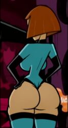 1girls animated arm_gloves armwear ass ass_expansion bodysuit breast_expansion breasts brown_hair clothed clothes clothing danny_phantom dat_ass edit exposed_ass female from_behind hands_on_hips madeline_fenton nickelodeon screenshot screenshot_edit thighhighs wide_hips yetig