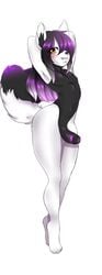 1boy abs anthro anthrofied black_nose blush femboy fluffy_tail furry furry_only girly hazel_eyes hips large_ass large_hips legs lip_piercing male male_only nipples penis piercing purple_hair thick_thighs trap vaini