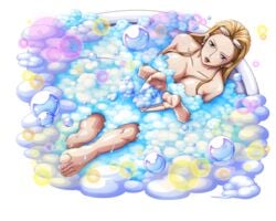 1girls artist_request awa_awa_no_mi barefoot bath bathing bathroom big_breasts blonde_hair blush breasts brown_hair bubble bubbles censored clavicle cleavage earrings feet female female_only glasses jewelry kalifa kalifa_(one_piece) large_breasts legs lipstick long_hair looking_at_viewer makeup megane naked nude official_art one_piece one_piece_treasure_cruise open_mouth partially_nude partially_submerged seductive_look seductive_smile smile soap soap_bubbles solo toes water wet