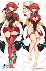 1girls armor bangs bare_shoulders barefoot bed_sheet big_breasts black_gloves boots breasts center_opening cleavage commission covered_navel cuddly_octopus dakimakura dakimakura_design earrings eyebrows_visible_through_hair eyes_closed finger_to_mouth fingerless_gloves flower forehead_jewel full_body gem gloves hair_ornament hand_in_hair hat hat_removed headpiece headwear_removed highres hip_focus hotpants jewelry large_breasts legs looking_at_viewer micro_shorts multiple_views nintendo pose pyra red_eyes red_hair red_legwear red_shorts sheet_grab short_hair short_shorts shorts straw_hat swept_bangs thigh_high_boots thighhighs thighs tiara tony_guisado undressing watermark web_address xenoblade_(series) xenoblade_chronicles_2