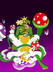 3_toes alternate_version_at_source anthro anthro_on_anthro armpit_hair asgore_dreemurr bodily_fluids body_hair bowser chest_hair corruption crown cum cum_on_self excessive_cum flora_fauna flowey_the_flower foot_fetish foot_lick forced forced_kiss french_kissing genital_fluids hi_res horn humanoid_penis inflation king_koopa kinkykeroro kissing licking male male/male mario_(series) nintendo nipple_suck penis penis_kissing piranha_plant plant prehensile_tongue rape sucking the_super_mario_bros._super_show! toes tongue tongue_out undertale video_games