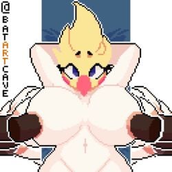 1:1 animated anthro avian batartcave beak big_breasts bird bodily_fluids breast_expansion breast_growth breasts cockatiel cockatoo cum cum_in_nipples cum_inside digital_media_(artwork) disembodied_penis double_penetration feathers female female_focus furry genital_fluids gif group group_sex hands_behind_head huge_breasts infinite_cum inflation loop male multiple_orgasms nipple_penetration nipple_sex nipples non-mammal_breasts orgasm parakeet parrot penetration penis pixel_art sex solo_focus straight threesome true_parrot white_feathers yellow_feathers