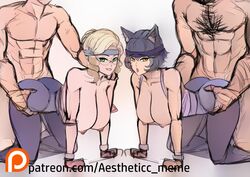 2boys 2girls aerobics aestheticc-meme doggy_style exercise female ghira_belladonna glynda_goodwitch kali_belladonna male rwby sex sketch tagme workout workout_clothes