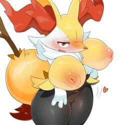 1:1 1girls 3_fingers abunaiesennyou_san anthro anthrofied areolae ass big_breasts big_ears big_nipples black_fur blush bodily_fluids braixen breasts canine chubby eye_contact female female_only fox fur furry game_freak genital_fluids half-closed_eyes heart hi_res huge_breasts inverted_nipples large_ass looking_at_viewer mammal nintendo nipples nude open_mouth orange_fur pokémon_(species) pokemon pokemon_(species) pokemon_xy pussy pussy_juice red_eyes red_fur simple_background solo standing stick sweat tail teeth thick_thighs tongue video_games wavy_mouth wet white_background white_fur wide_hips yellow_fur