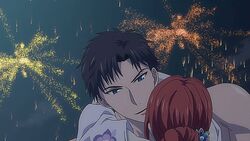 animated censored fire_in_his_fingertips fireworks forest fujihashi_ryou hunk mizuno_souma muscular_male standing_sex straight vaginal_penetration