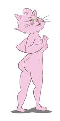 1girls anthro ass bojack_horseman breasts feline furry jodero looking_back nude pink_fur princess_carolyn solo whiskers