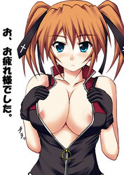 female breasts kuronezumi lyrical_nanoha mahou_shoujo_lyrical_nanoha mahou_shoujo_lyrical_nanoha_strikers solo teana_lanster