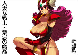 areola areolae armor bb bikini_armor blue_eyes breasts clothing dragon_quest dragon_quest_iii elbow_gloves gloves helmet huge_breasts kitahara_aki large_breasts long_hair lowleg lowleg_panties nipple_slip nipples panties pink_hair pubic_hair soldier soldier_(dq3) translation_request underwear