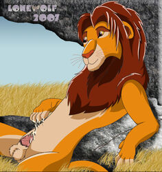 2007 disney feral lonewolf male_only penis simba solo_feral tagme testicles the_lion_king