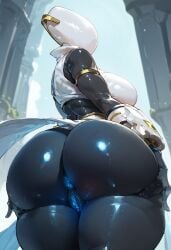 ai_generated artificer_(risk_of_rain) asshole black_body blue_pussy huge_breasts large_ass pussy_juice voluptuous