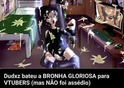 1girls 2boys after_masturbation cum cum_everywhere pc porn_magazine portuguese_text poster room tagme thumbnail virtual_youtuber vtuber youtube