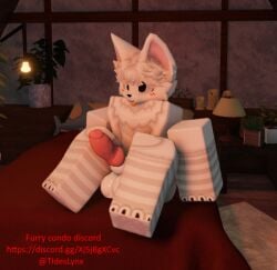 boykisser furry knot knotted_penis penis roblox sitting spread_legs thick thick_ass thick_hips thick_legs thick_penis thick_thighs thigh_highs thighhighs thighs white_body white_fur