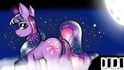 artist_dodo equine equine_anus equine_genitalia equine_pussy looking_at_viewer mare mare_pussy moon my_little_pony night presenting_anus presenting_pussy purple_eyes self_upload twilight_sparkle_(mlp) unicorn