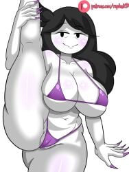 2d 2d_(artwork) big_breasts black_eyes black_hair breasts female huge_ass huge_breasts jaiden_animations jaidenanimations jaidens_mom nude raydonxd white_frame white_skin youtube