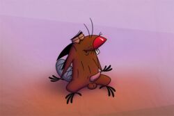 anthro balls beaver closed_eyes daggett_beaver johnofe male male_only mammal nickelodeon penis rodent solo the_angry_beavers