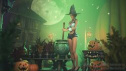 3d animated baronstrap halloween jill_valentine resident_evil sexy sound video witch