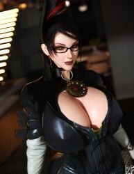 3d bayonetta bayonetta_(character) big_breasts glasses huge_breasts rude_frog