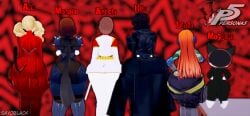 3boys 3girls akira_kurusu ann_takamaki ass_chart ass_comparison ass_size_chart big_ass big_butt black_hair blonde_hair brown_hair bubble_butt furry ginger_hair goro_akechi joker_(persona) koikatsu leather makoto_niijima morgana_(persona) persona persona_5 ren_amamiya sakura_futaba size_comparison text